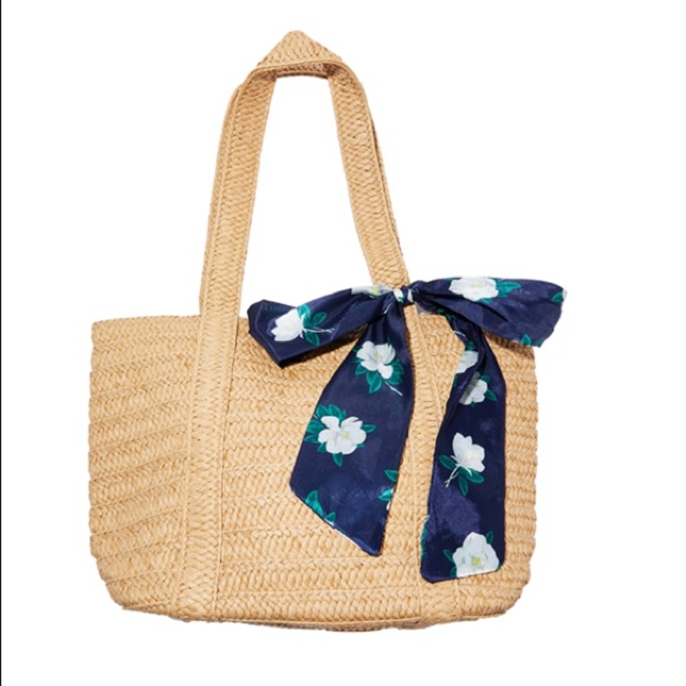NWT Draper james straw bag with floral scarf